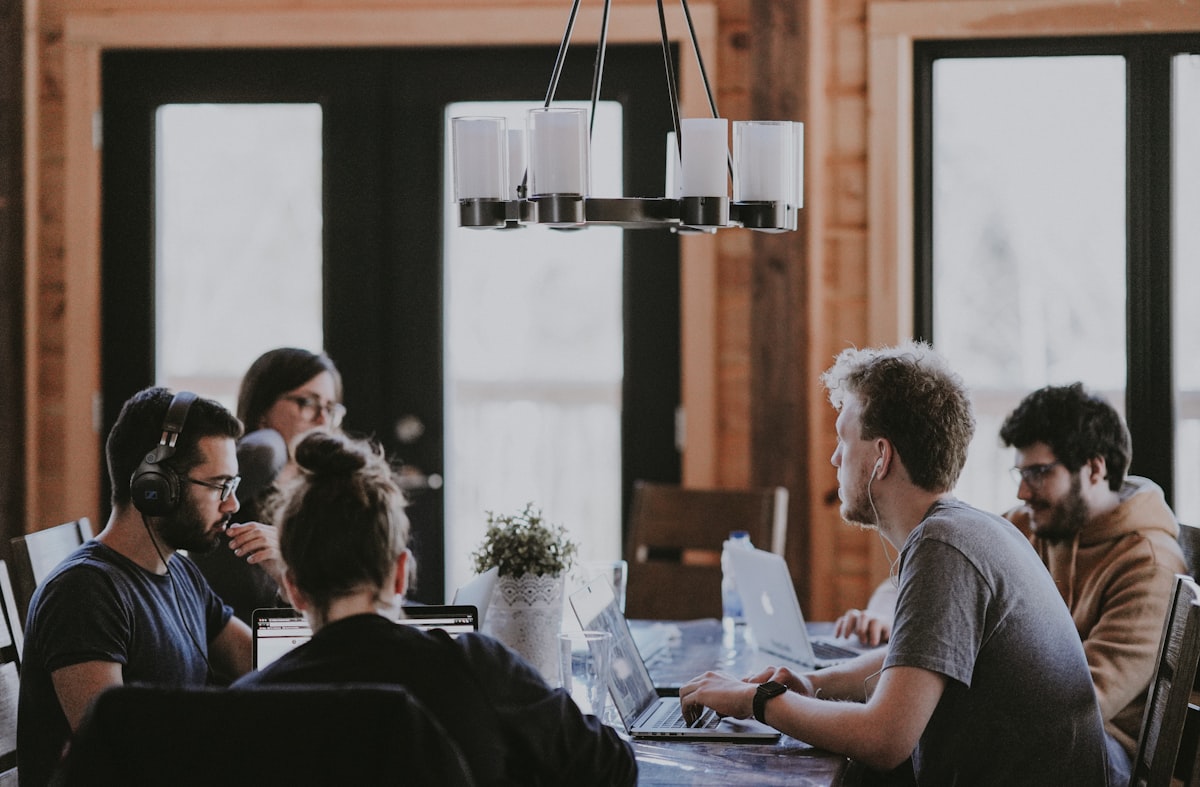 Team collaboration meeting in modern office